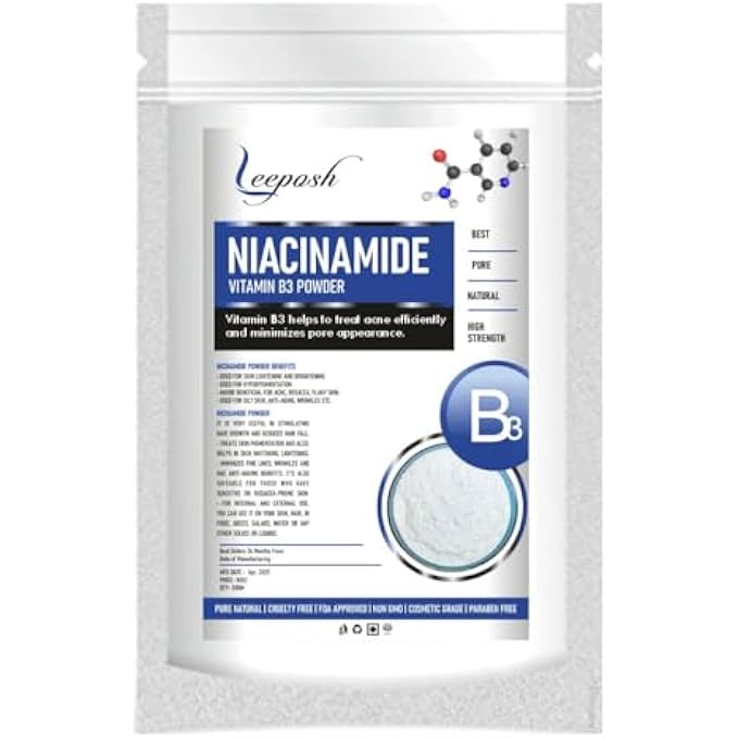leeposh NIACINAMIDE POWDER VITAMIN B3 POWDER FOR MAKING SKIN BRIGHTENING SERUM, CREAM FOR 20 GM - Image 1